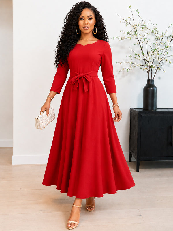 Solid Tied-Front Dress