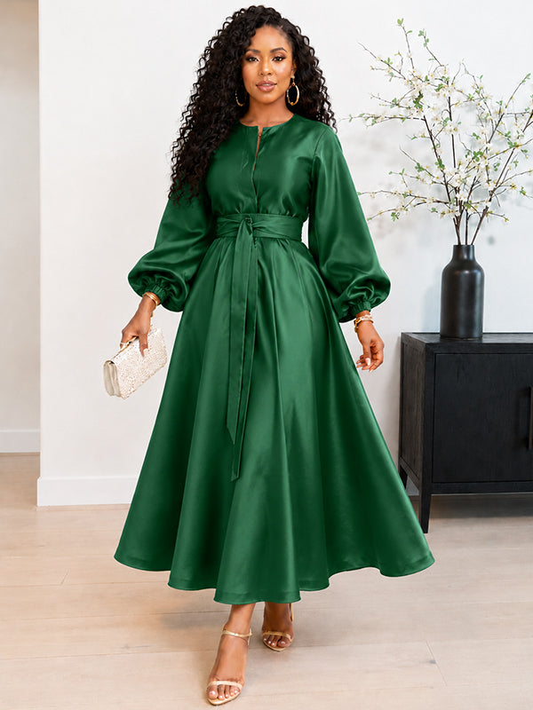 Solid Tied Midi Dress