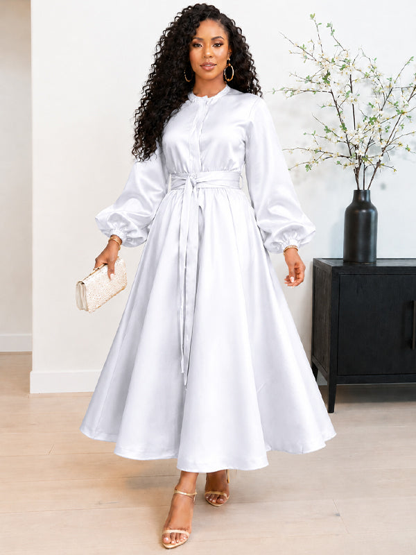 Solid Tied Midi Dress