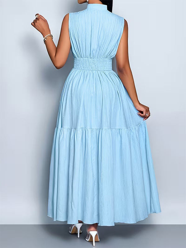 Solid Tied Sleeveless Dress