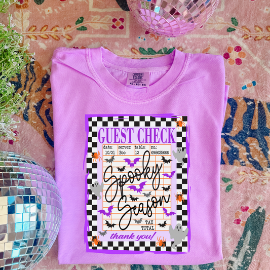 Spooky Guest Check Graphic Tee