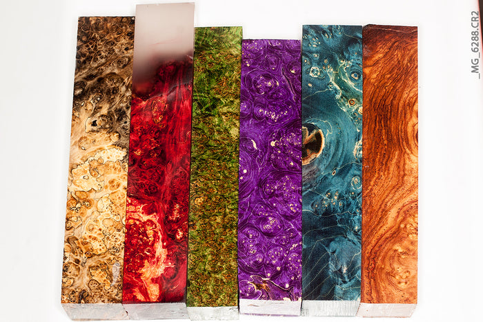 Stabilized assorted wood pen blanks 6 pcs