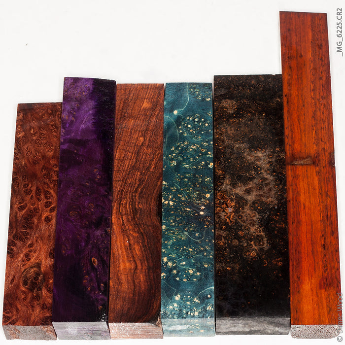 Stabilized assorted wood pen blanks 6 pcs