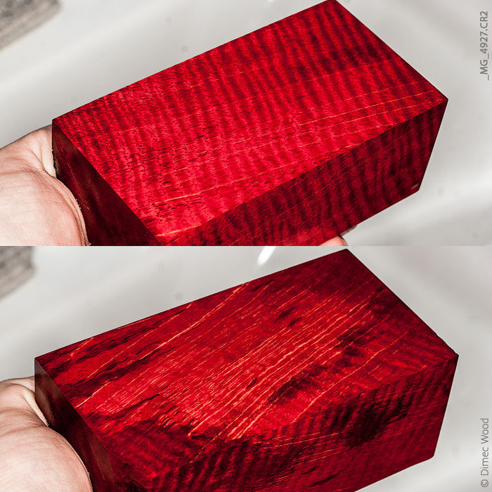 Stabilized quilted mango wood block