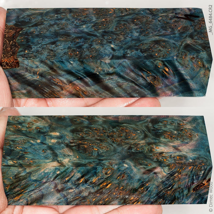 Stabilized wood alder burl block