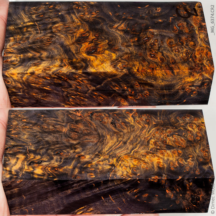 Stabilized wood alder burl block