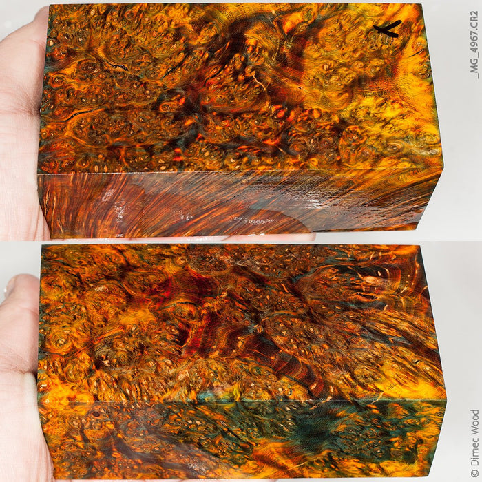 Stabilized wood alder burl block