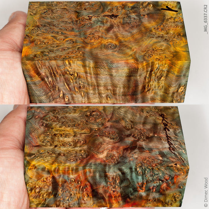Stabilized wood alder burl block