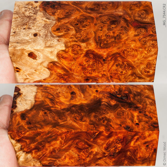 Stabilized wood amboyna burl block