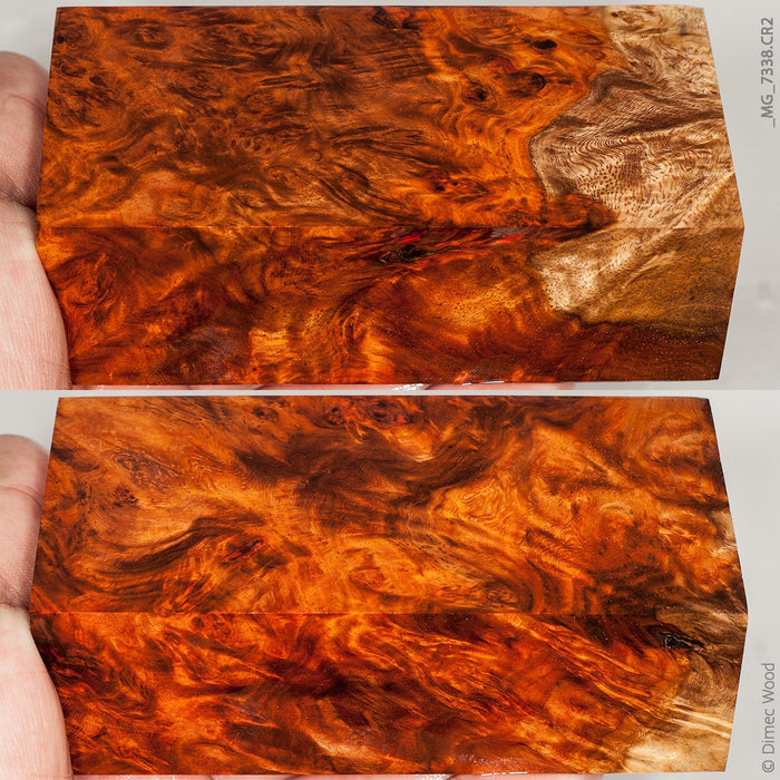 Stabilized wood amboyna burl block