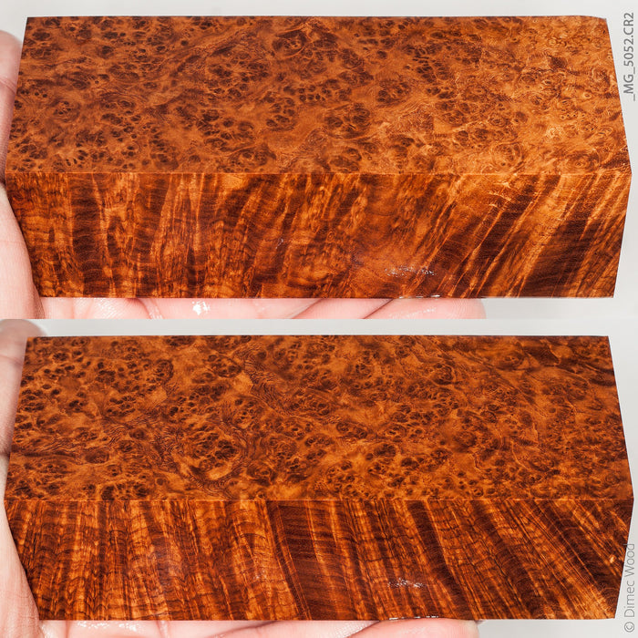 Stabilized wood black ash burl block