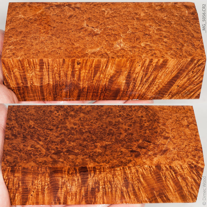 Stabilized wood black ash burl block