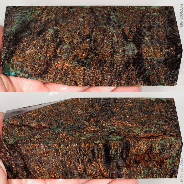 Stabilized wood black ash burl block