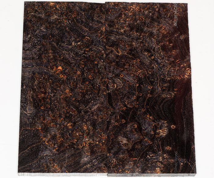 Stabilized wood black ash burl panels