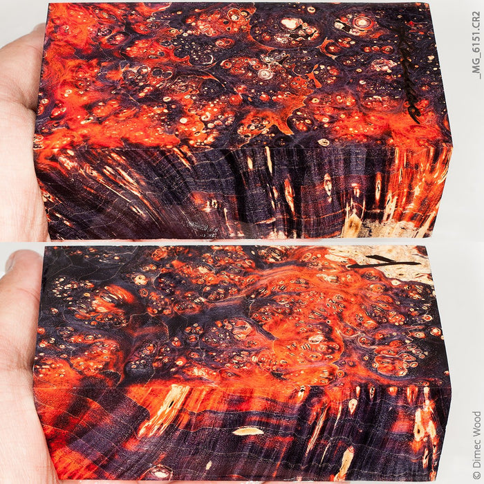 Stabilized wood box elder burl block