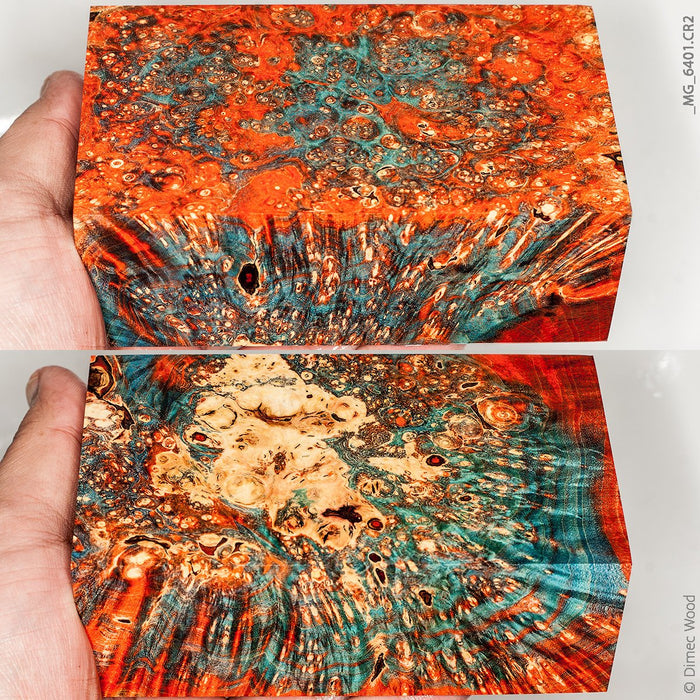 Stabilized wood box elder burl block