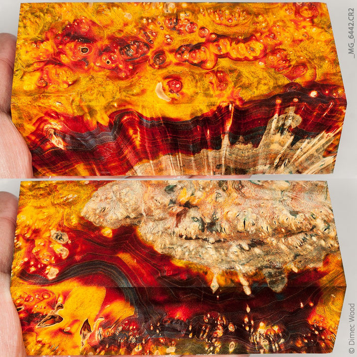 Stabilized wood box elder burl block