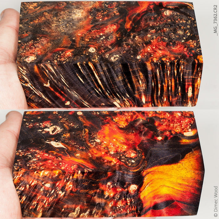 Stabilized wood box elder burl block