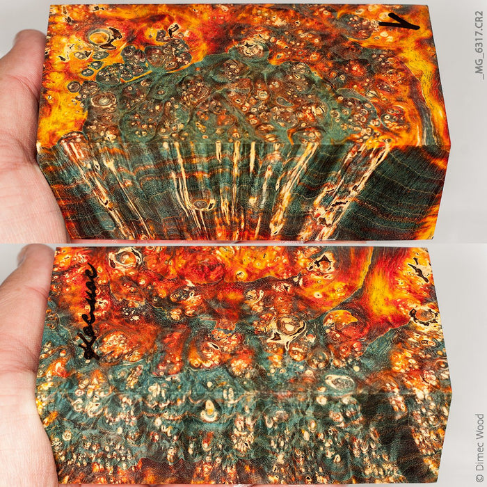 Stabilized wood box elder burl block