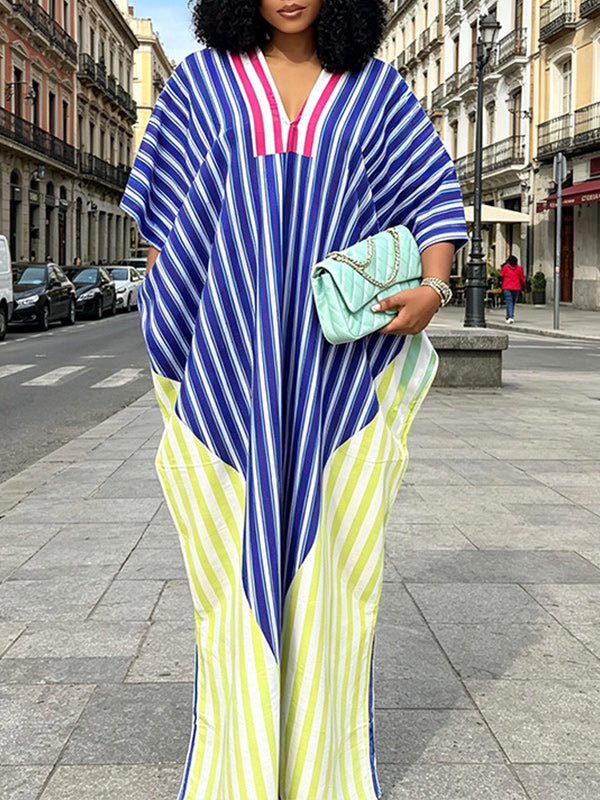 Stripe Combo Maxi Dress