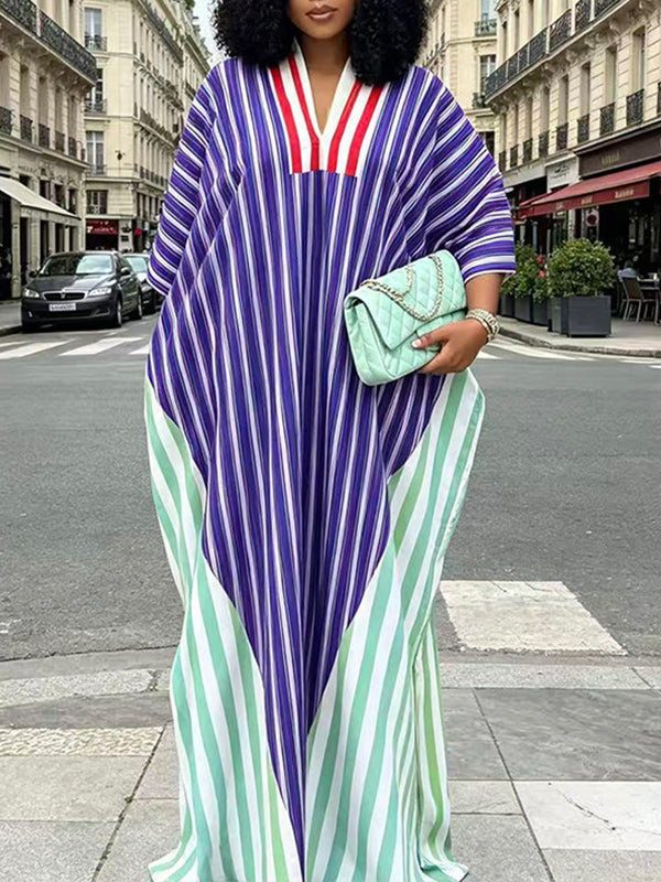 Stripe Combo Maxi Dress