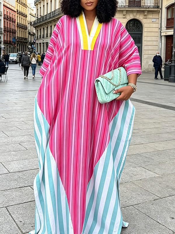 Stripe Combo Maxi Dress