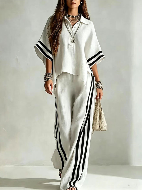 Stripe Shirt & Pants Set