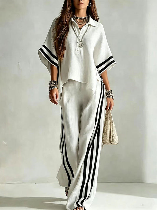 Stripe Shirt & Pants Set