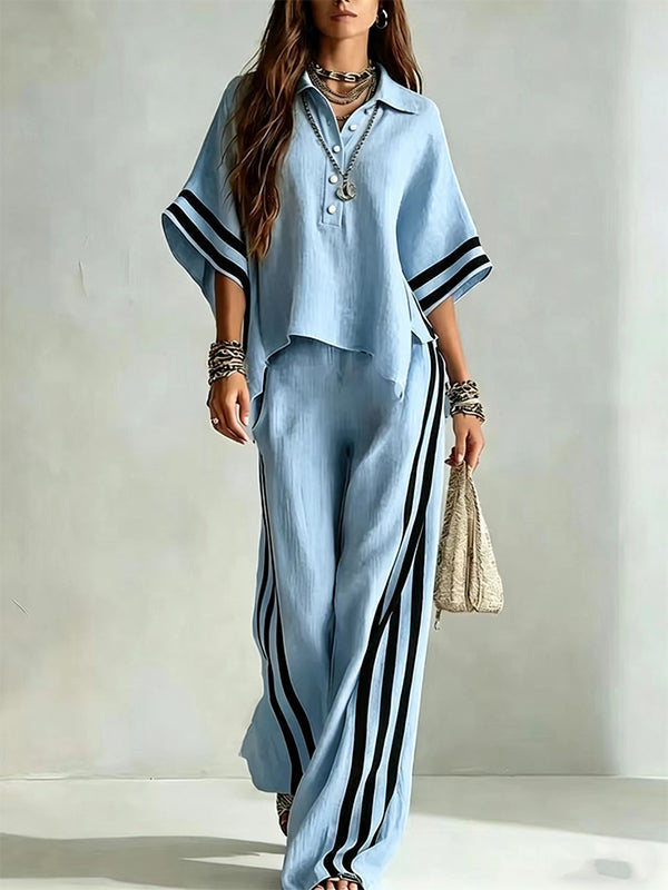 Stripe Shirt & Pants Set