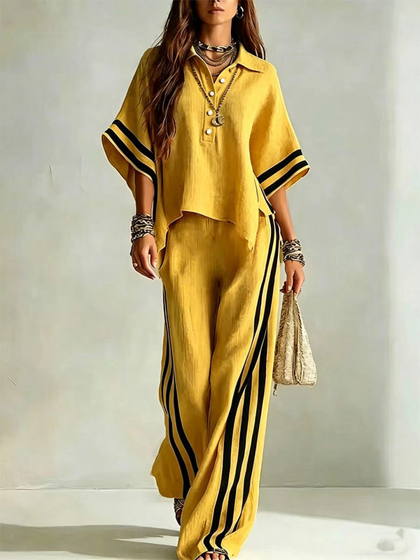Stripe Shirt & Pants Set