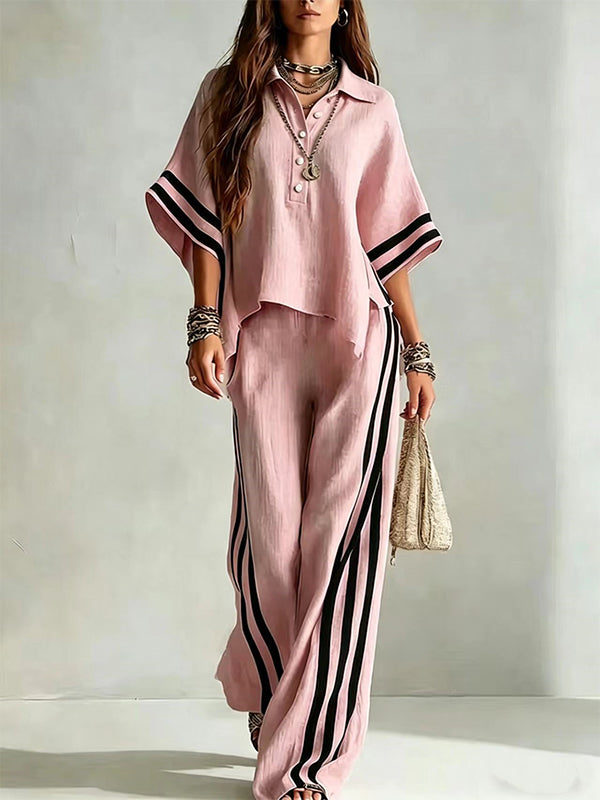 Stripe Shirt & Pants Set