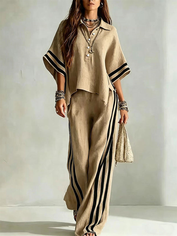Stripe Shirt & Pants Set