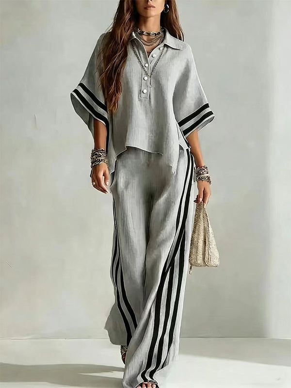 Stripe Shirt & Pants Set