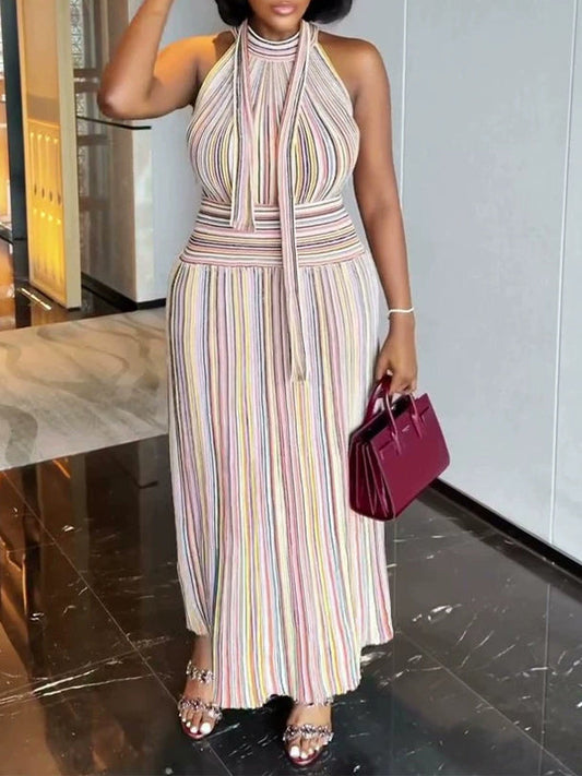 Stripe Tank Top & Skirt Set