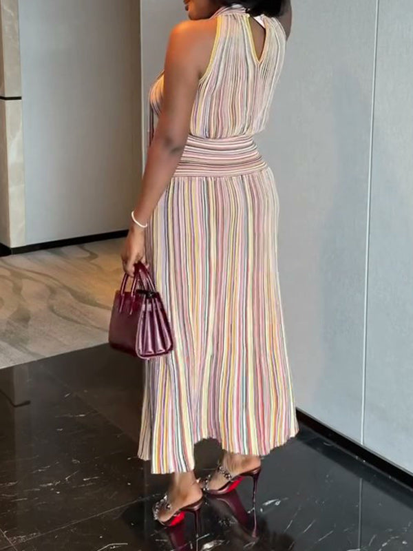 Stripe Tank Top & Skirt Set