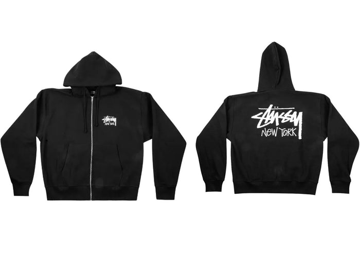 Stussy New York Zip Hoodie Black