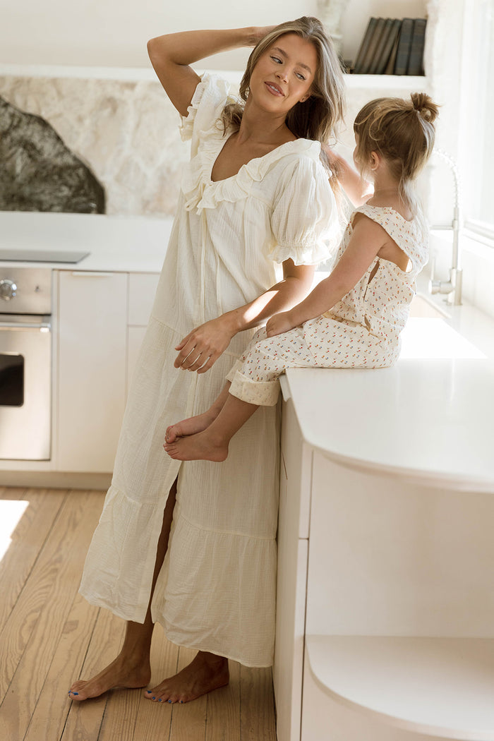 Sunday 100% Cotton Maxi Dress in Cream - Bump Friendly & Inclusive Sizing