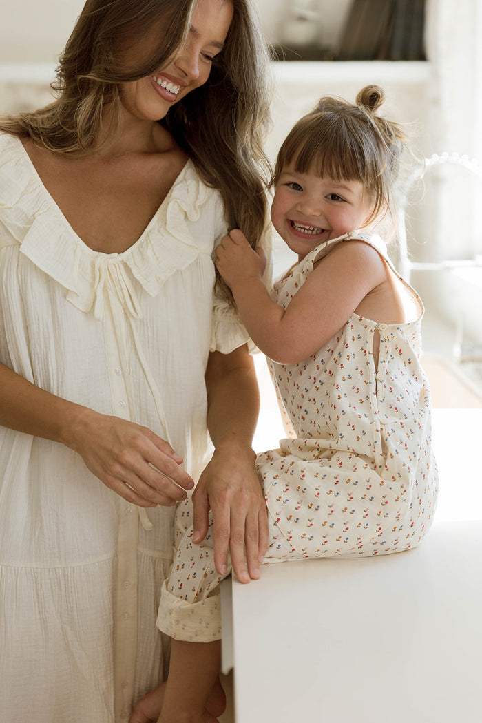 Sunday 100% Cotton Maxi Dress in Cream - Bump Friendly & Inclusive Sizing