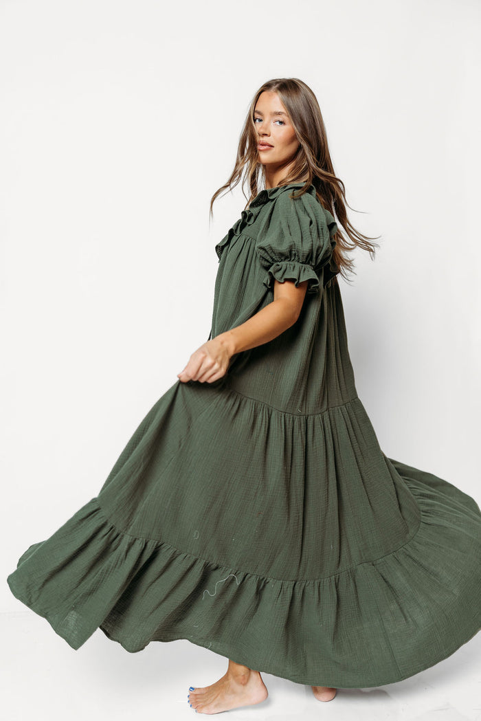 Sunday 100% Cotton Maxi Dress in Evergreen - Bump Friendly & Inclusive Sizing *9/25 PRE-ORDER*