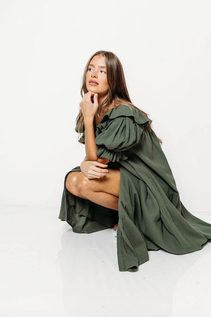 Sunday 100% Cotton Maxi Dress in Evergreen - Bump Friendly & Inclusive Sizing *9/25 PRE-ORDER*