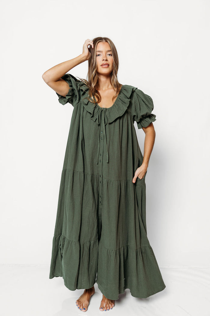 Sunday 100% Cotton Maxi Dress in Evergreen - Bump Friendly & Inclusive Sizing *9/25 PRE-ORDER*