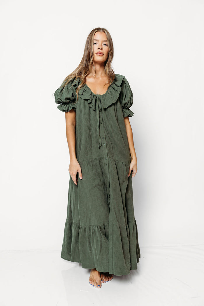 Sunday 100% Cotton Maxi Dress in Evergreen - Bump Friendly & Inclusive Sizing *9/25 PRE-ORDER*