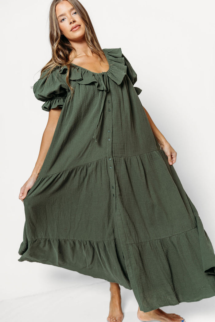 Sunday 100% Cotton Maxi Dress in Evergreen - Bump Friendly & Inclusive Sizing *9/25 PRE-ORDER*