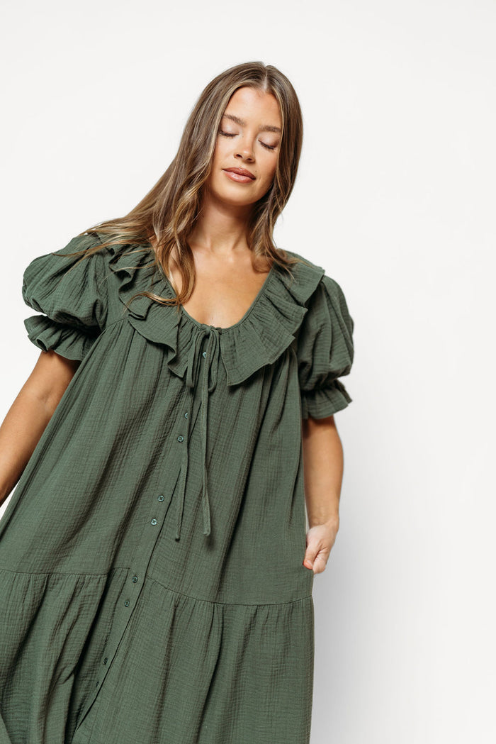 Sunday 100% Cotton Maxi Dress in Evergreen - Bump Friendly & Inclusive Sizing *9/25 PRE-ORDER*