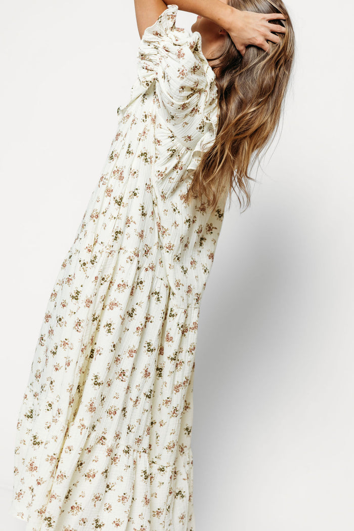 Sunday 100% Cotton Maxi Dress in Ivory Floral - Bump Friendly & Inclusive Sizing *9/30 PRE-ORDER*