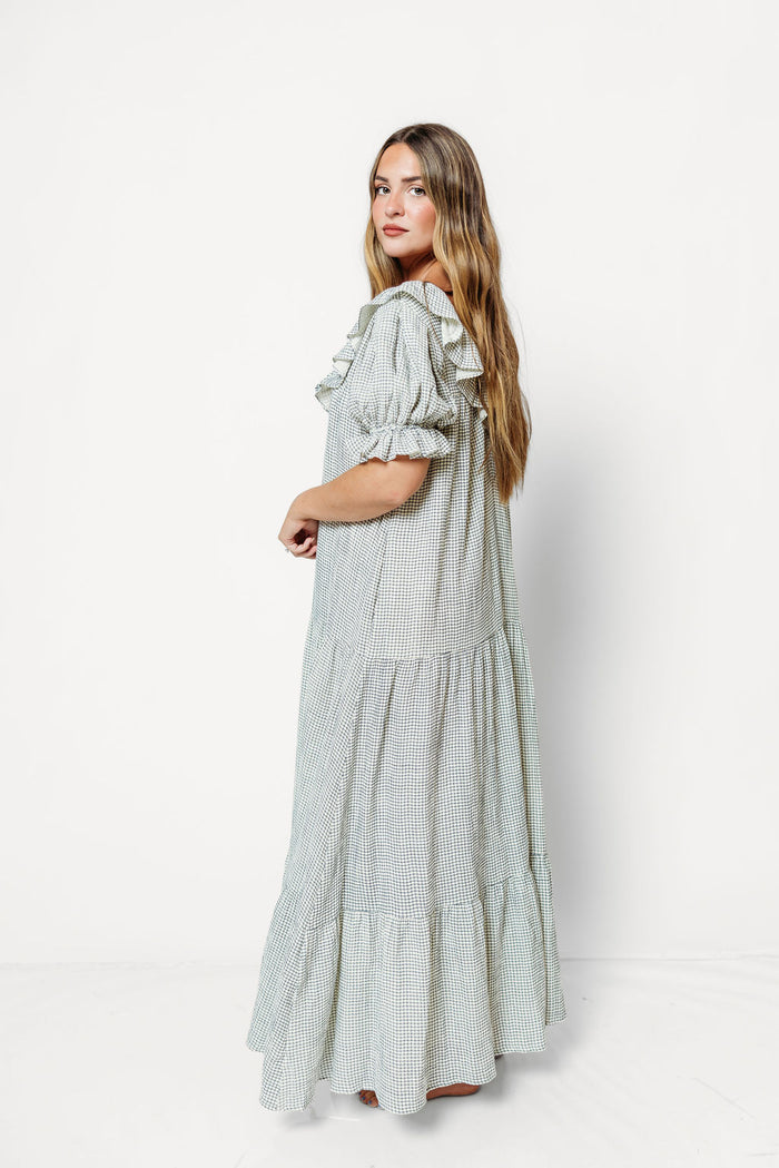 Sunday 100% Cotton Maxi Dress in Navy Grid - Bump Friendly & Inclusive Sizing *9/30 PRE-ORDER*