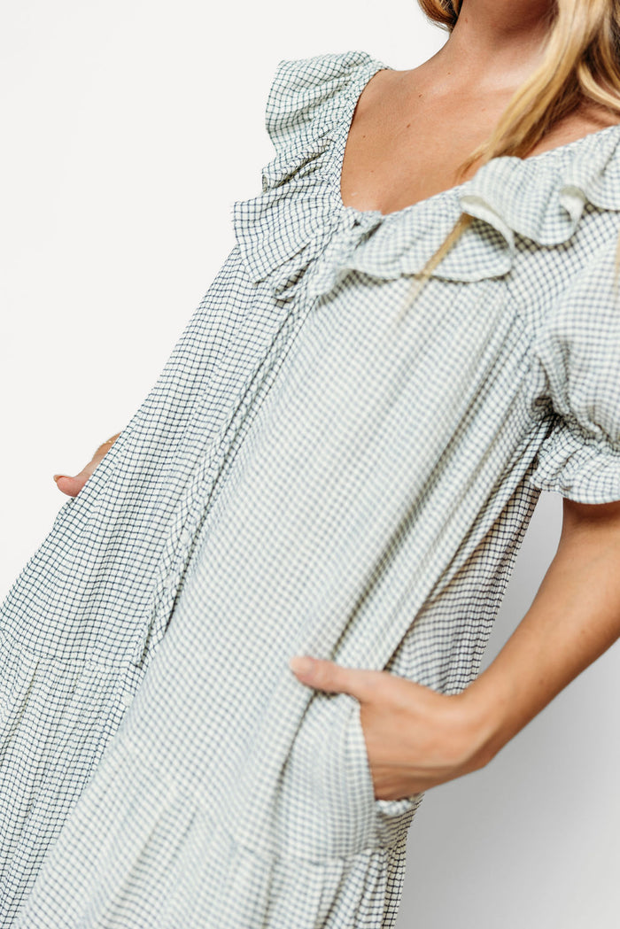 Sunday 100% Cotton Maxi Dress in Navy Grid - Bump Friendly & Inclusive Sizing *9/30 PRE-ORDER*