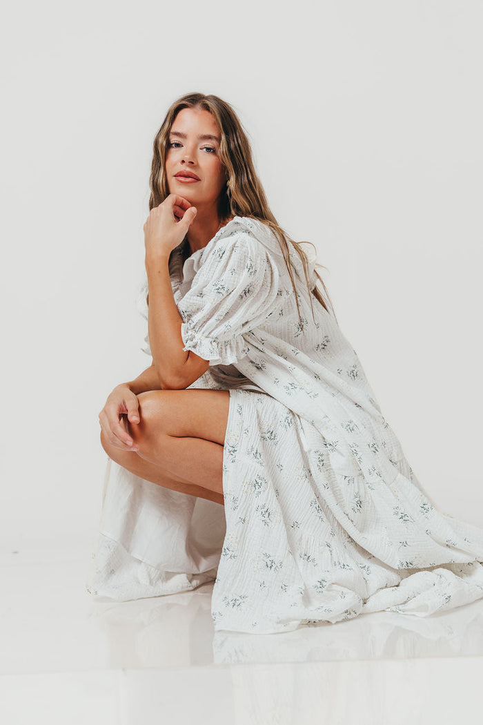 Sunday 100% Cotton Maxi Dress in Off-White - Bump Friendly & Inclusive Sizing