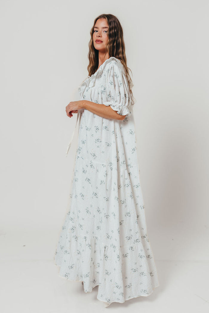 Sunday 100% Cotton Maxi Dress in Off-White - Bump Friendly & Inclusive Sizing