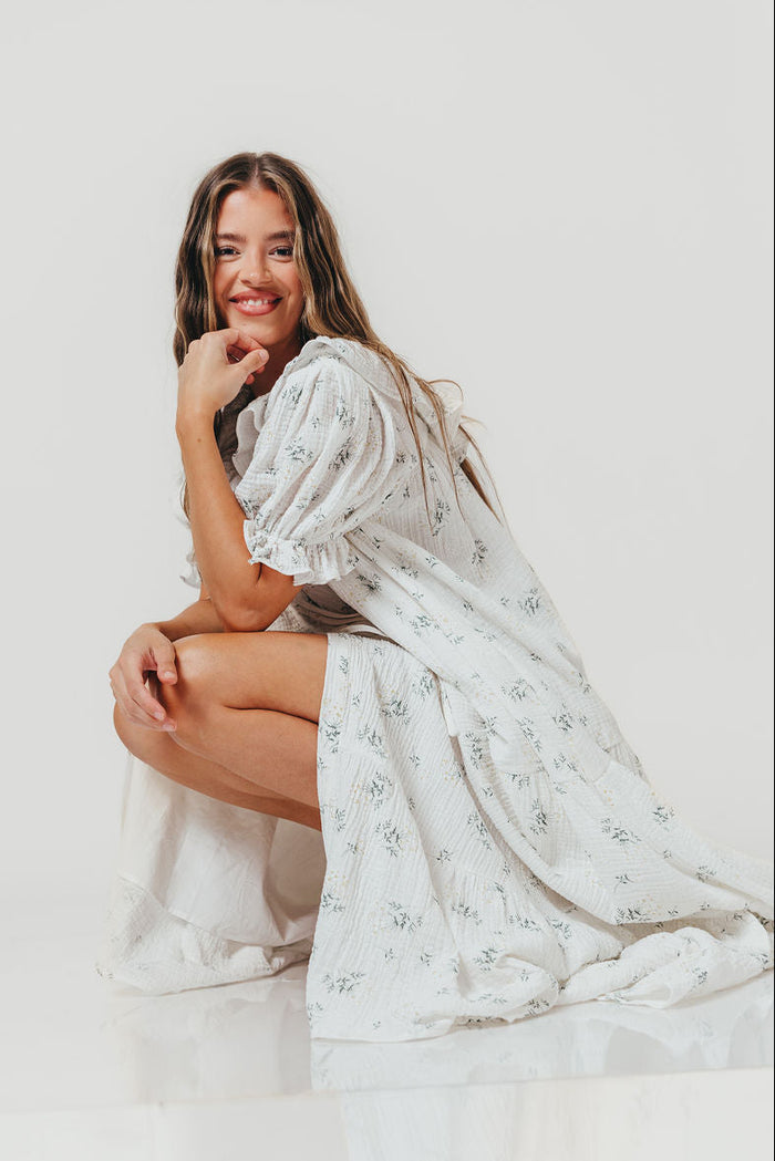 Sunday 100% Cotton Maxi Dress in Off-White - Bump Friendly & Inclusive Sizing